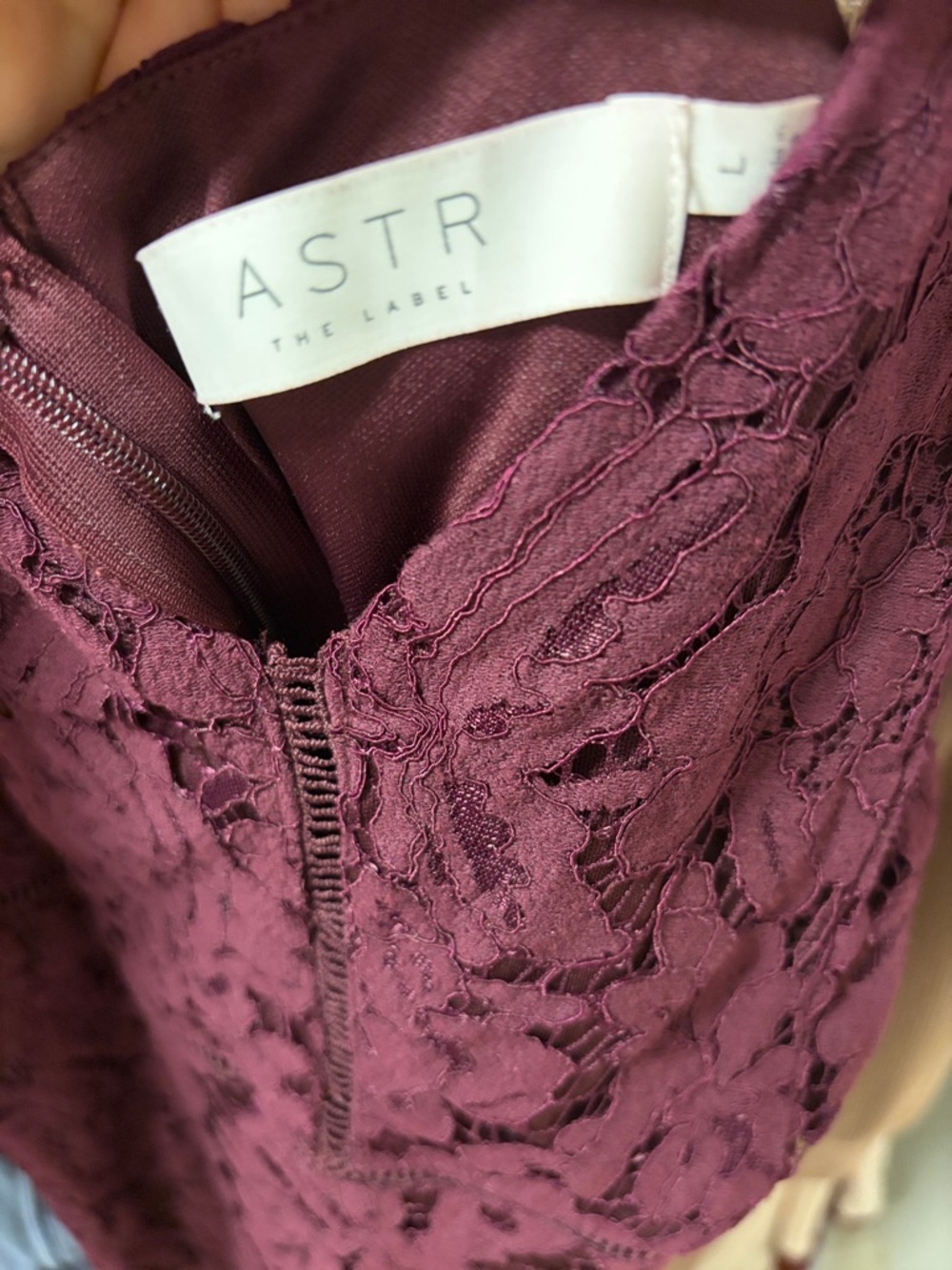 Sleeveless Lace Sheath Dress in Burgundy - Picture 4 of 9